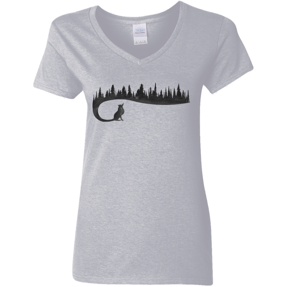 T-Shirts Sport Grey / S Wolf Tail Women's V-Neck T-Shirt