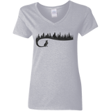 T-Shirts Sport Grey / S Wolf Tail Women's V-Neck T-Shirt