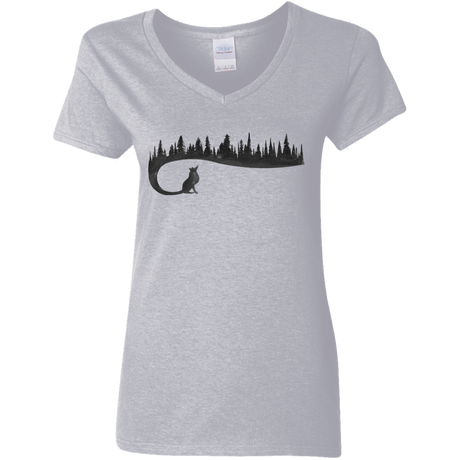 T-Shirts Sport Grey / S Wolf Tail Women's V-Neck T-Shirt