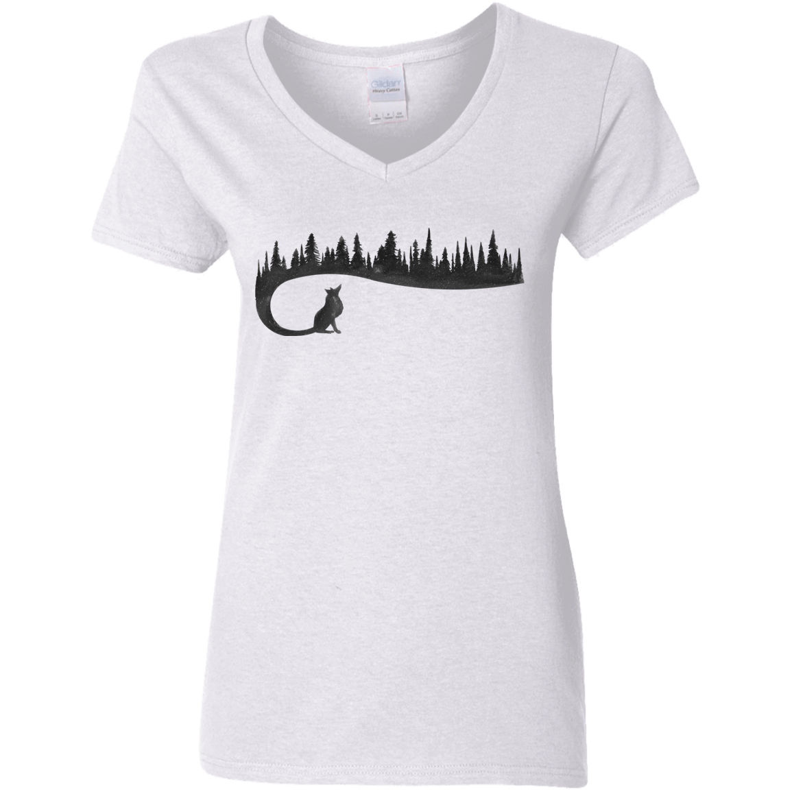 T-Shirts White / S Wolf Tail Women's V-Neck T-Shirt