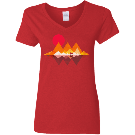 T-Shirts Red / S Wolflands Women's V-Neck T-Shirt