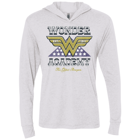 T-Shirts Heather White / X-Small Wonder Academy Triblend Long Sleeve Hoodie Tee