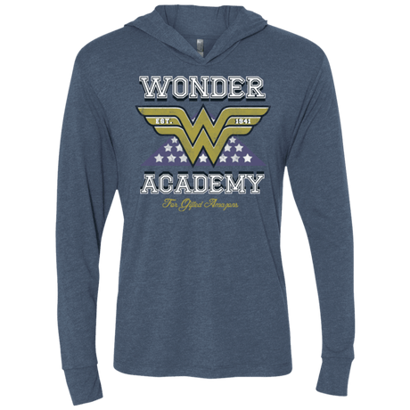 T-Shirts Indigo / X-Small Wonder Academy Triblend Long Sleeve Hoodie Tee