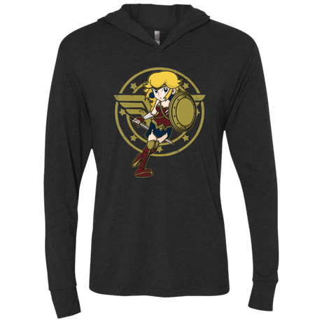 T-Shirts Vintage Black / X-Small Wonder Peach Triblend Long Sleeve Hoodie Tee