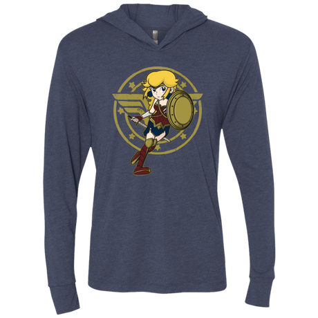 T-Shirts Vintage Navy / X-Small Wonder Peach Triblend Long Sleeve Hoodie Tee