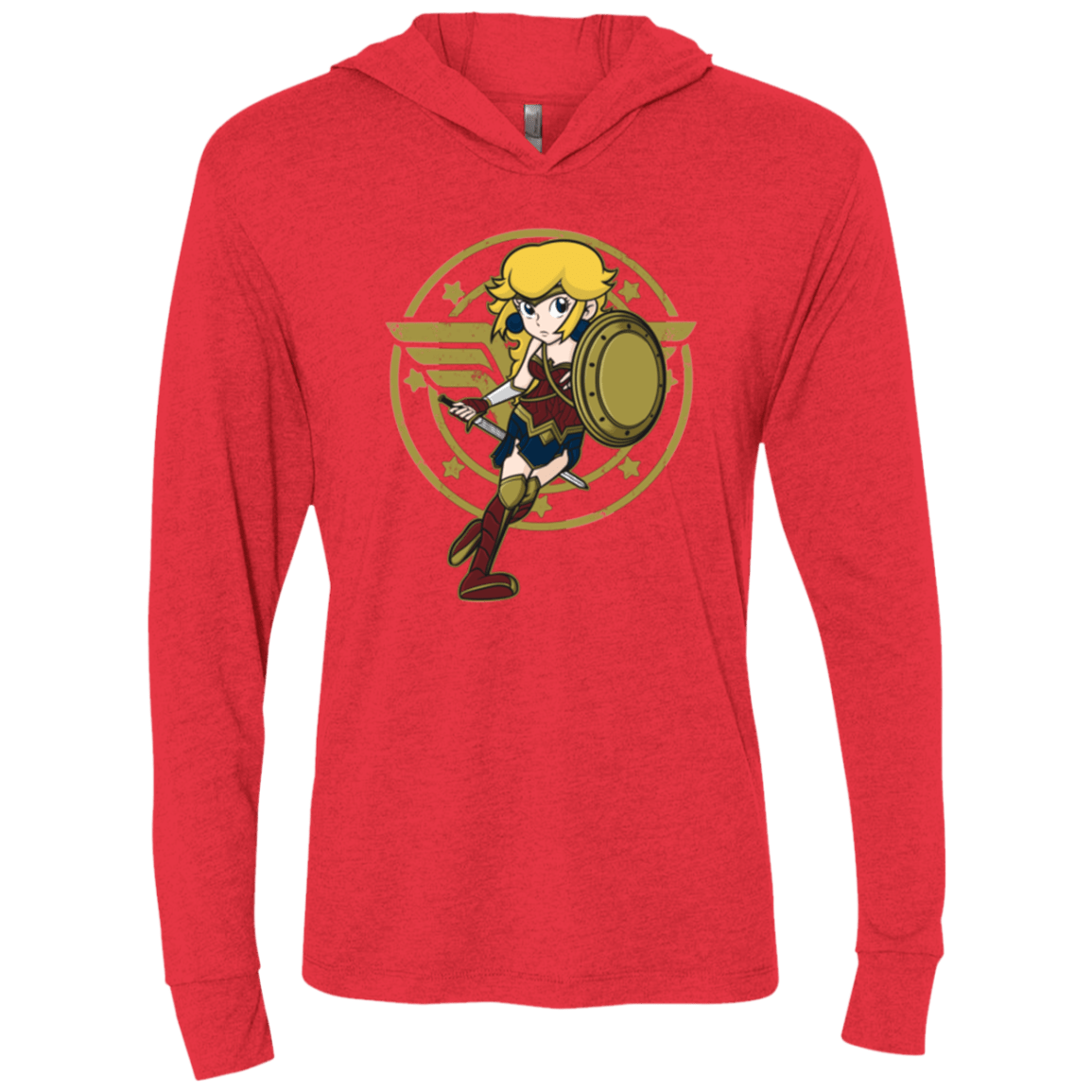 T-Shirts Vintage Red / X-Small Wonder Peach Triblend Long Sleeve Hoodie Tee