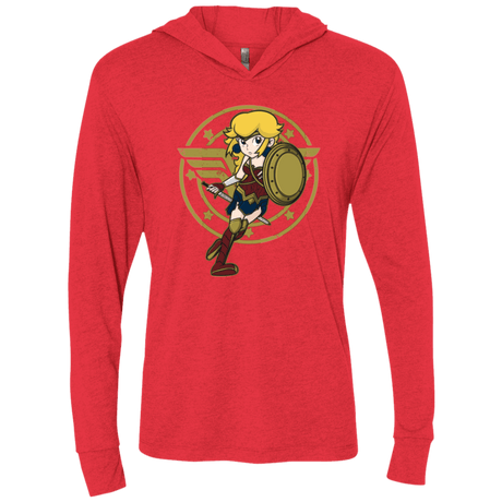 T-Shirts Vintage Red / X-Small Wonder Peach Triblend Long Sleeve Hoodie Tee