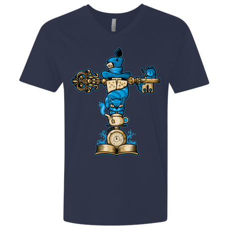 T-Shirts Midnight Navy / X-Small Wonderland Totem Men's Premium V-Neck