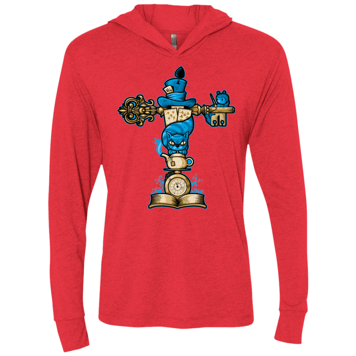 T-Shirts Vintage Red / X-Small Wonderland Totem Triblend Long Sleeve Hoodie Tee