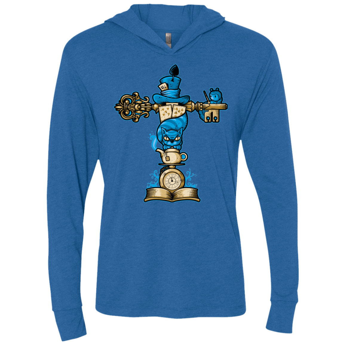 Wonderland Totem Triblend Long Sleeve Hoodie Tee