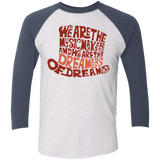 T-Shirts Heather White/Indigo / X-Small Wonka Brown Men's Triblend 3/4 Sleeve