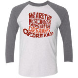 T-Shirts Heather White/Premium Heather / X-Small Wonka Brown Men's Triblend 3/4 Sleeve