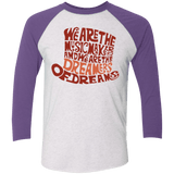 T-Shirts Heather White/Purple Rush / X-Small Wonka Brown Men's Triblend 3/4 Sleeve