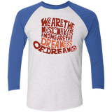 T-Shirts Heather White/Vintage Royal / X-Small Wonka Brown Men's Triblend 3/4 Sleeve