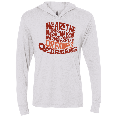 T-Shirts Heather White / X-Small Wonka Brown Triblend Long Sleeve Hoodie Tee