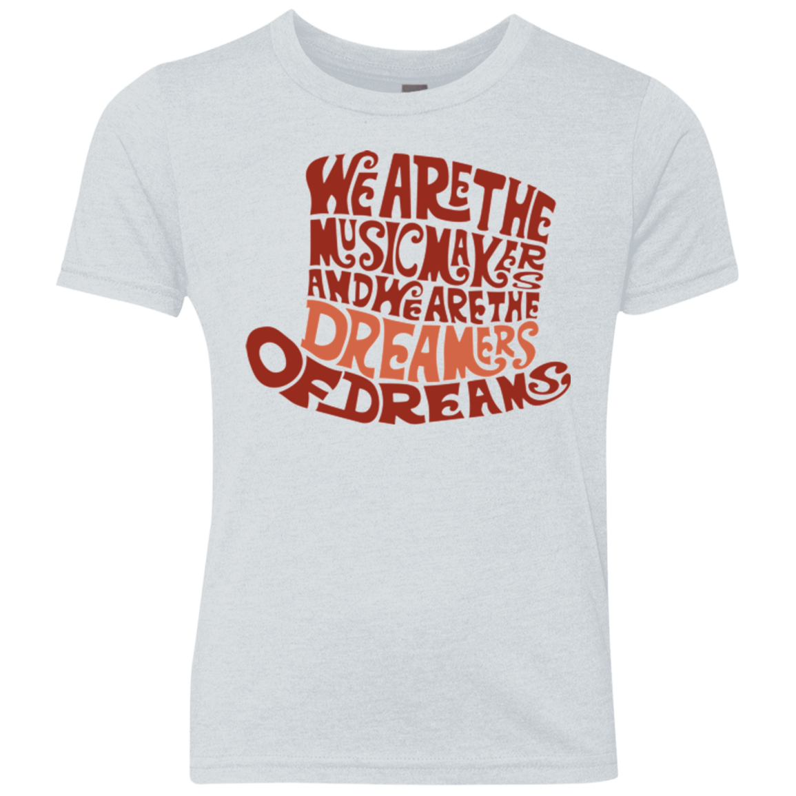 T-Shirts Heather White / YXS Wonka Brown Youth Triblend T-Shirt