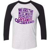T-Shirts Heather White/Vintage Black / X-Small Wonka Purple Men's Triblend 3/4 Sleeve