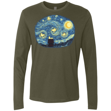 T-Shirts Military Green / S Woody Night Men's Premium Long Sleeve