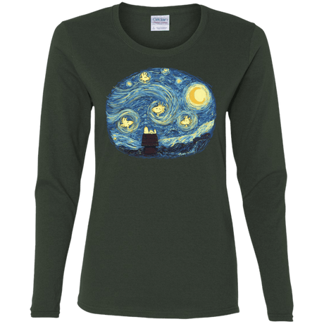 T-Shirts Forest / S Woody Night Women's Long Sleeve T-Shirt