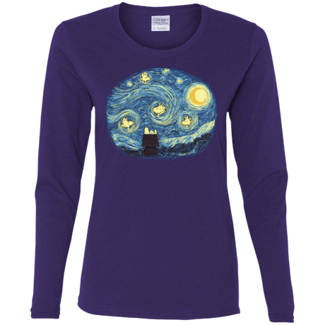 T-Shirts Purple / S Woody Night Women's Long Sleeve T-Shirt