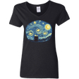 T-Shirts Black / S Woody Night Women's V-Neck T-Shirt