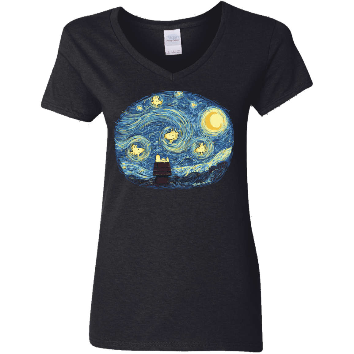 T-Shirts Black / S Woody Night Women's V-Neck T-Shirt