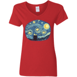 T-Shirts Red / S Woody Night Women's V-Neck T-Shirt