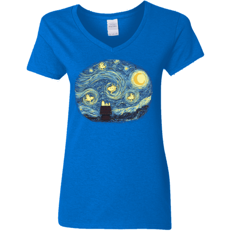 T-Shirts Royal / S Woody Night Women's V-Neck T-Shirt