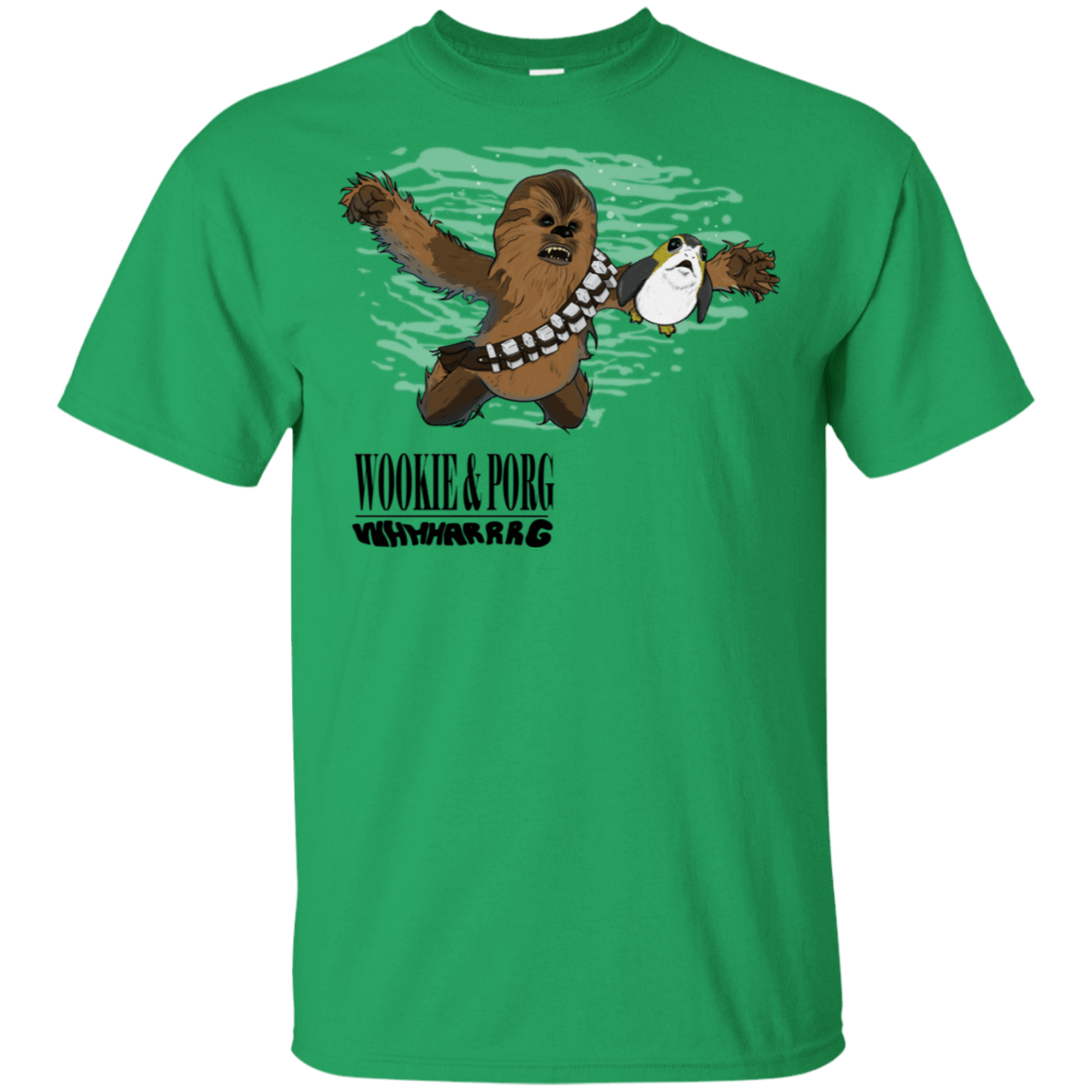 T-Shirts Irish Green / S Wookie and Porg T-Shirt
