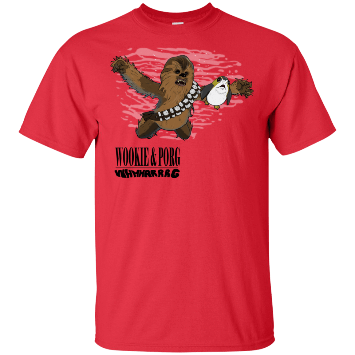 T-Shirts Red / S Wookie and Porg T-Shirt