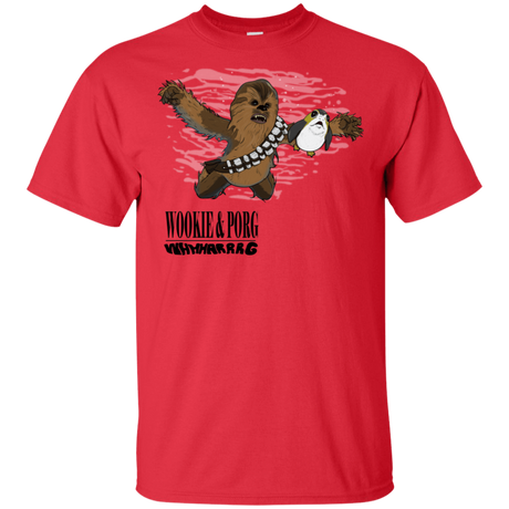 T-Shirts Red / S Wookie and Porg T-Shirt