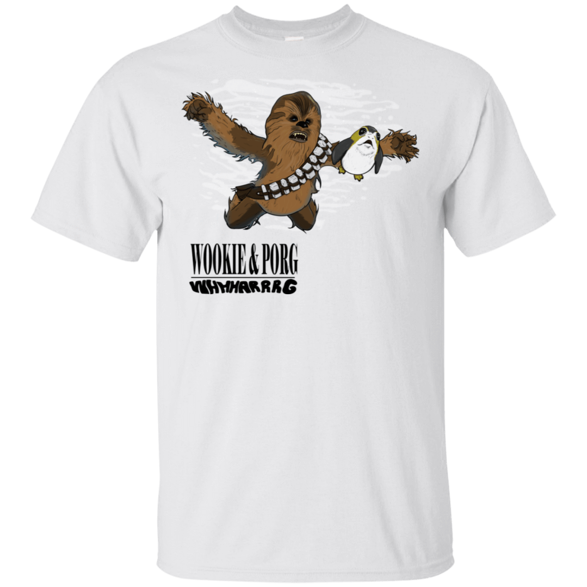 T-Shirts White / S Wookie and Porg T-Shirt