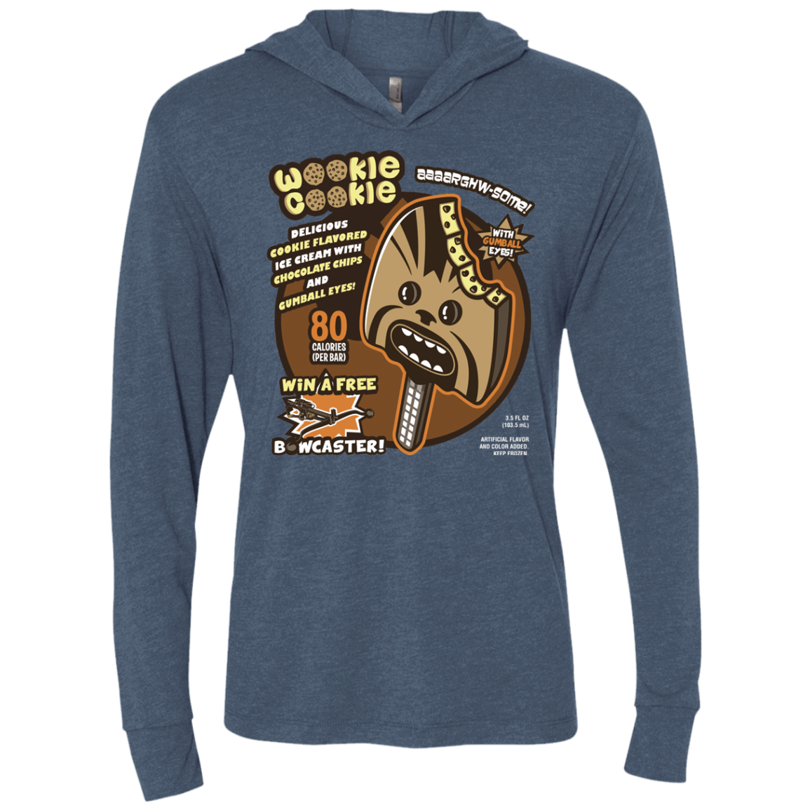 Wookie Cookie Triblend Long Sleeve Hoodie Tee