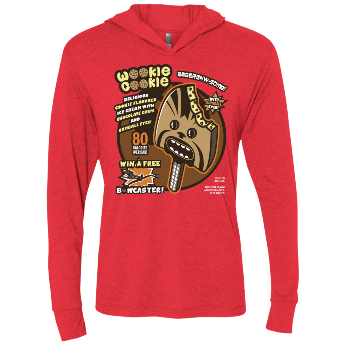 T-Shirts Vintage Red / X-Small Wookie Cookie Triblend Long Sleeve Hoodie Tee