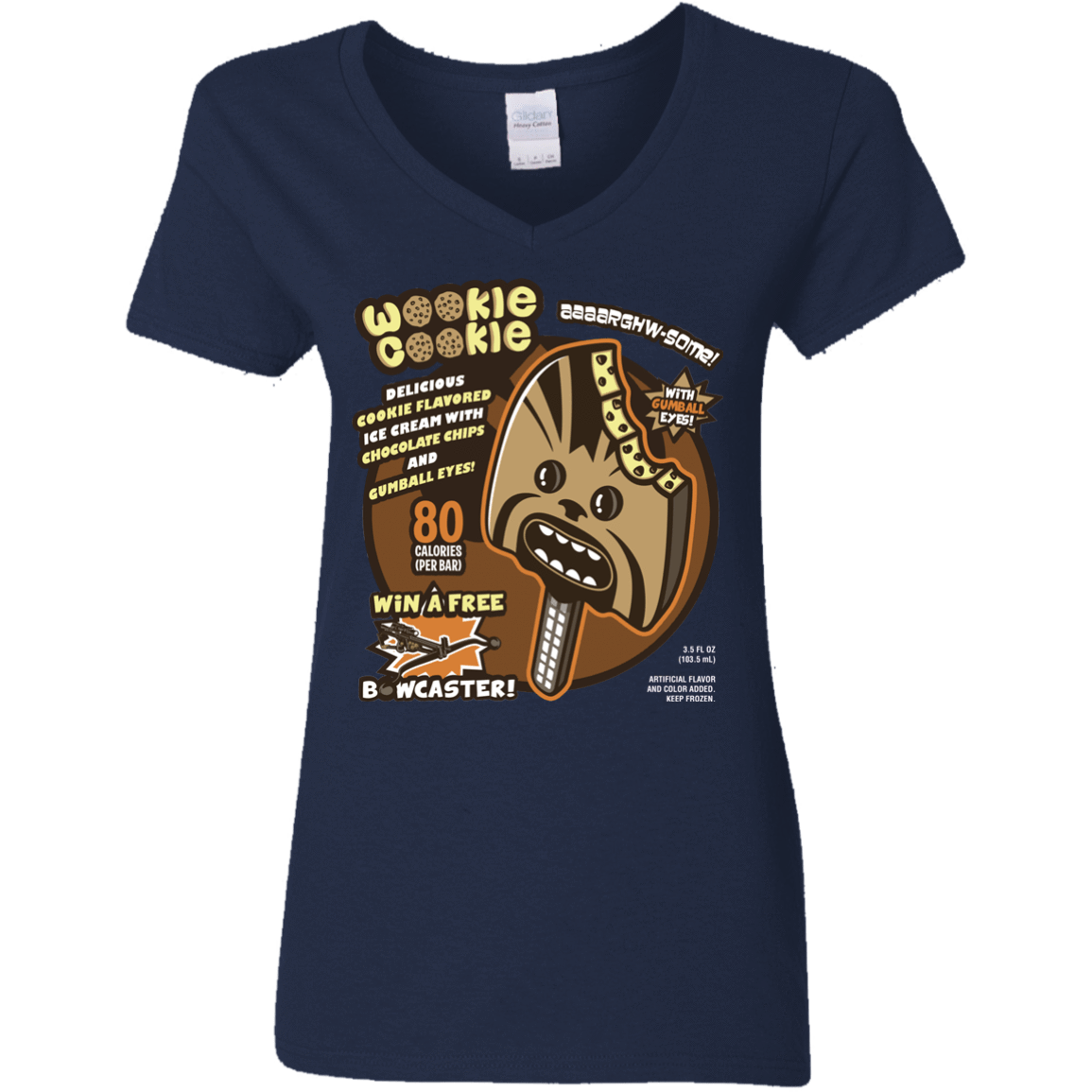 T-Shirts Navy / S Wookie Cookie Women's V-Neck T-Shirt