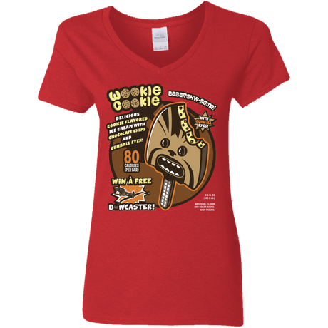 T-Shirts Red / S Wookie Cookie Women's V-Neck T-Shirt