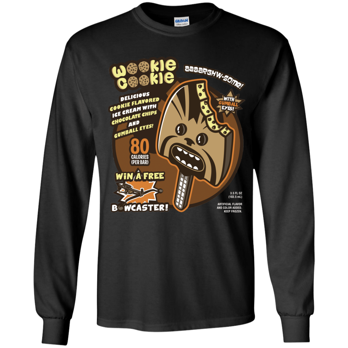 T-Shirts Black / YS Wookie Cookie Youth Long Sleeve T-Shirt