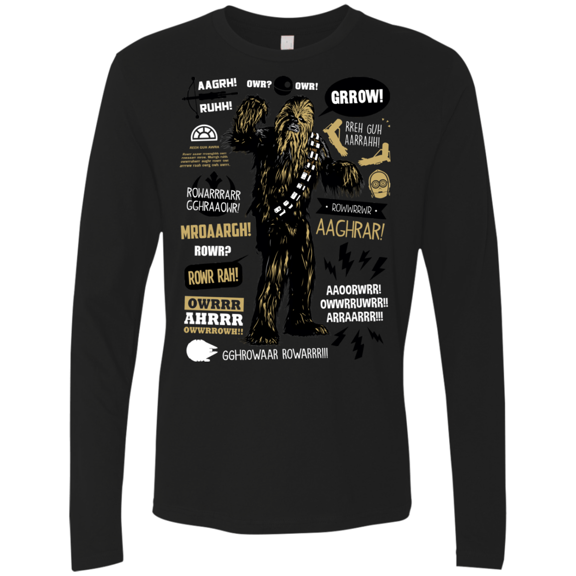 T-Shirts Black / Small Wookie Famous Quotes Men's Premium Long Sleeve