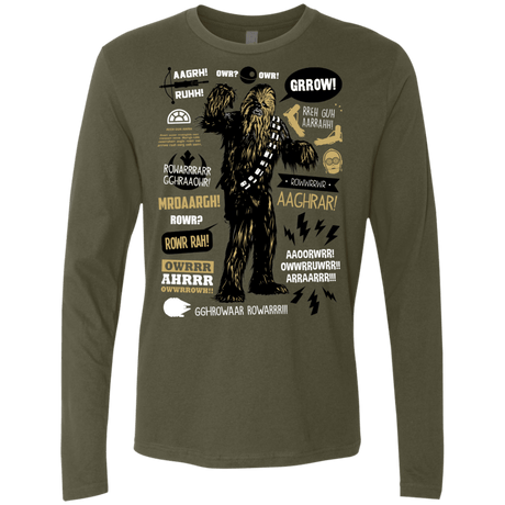 T-Shirts Military Green / Small Wookie Famous Quotes Men's Premium Long Sleeve