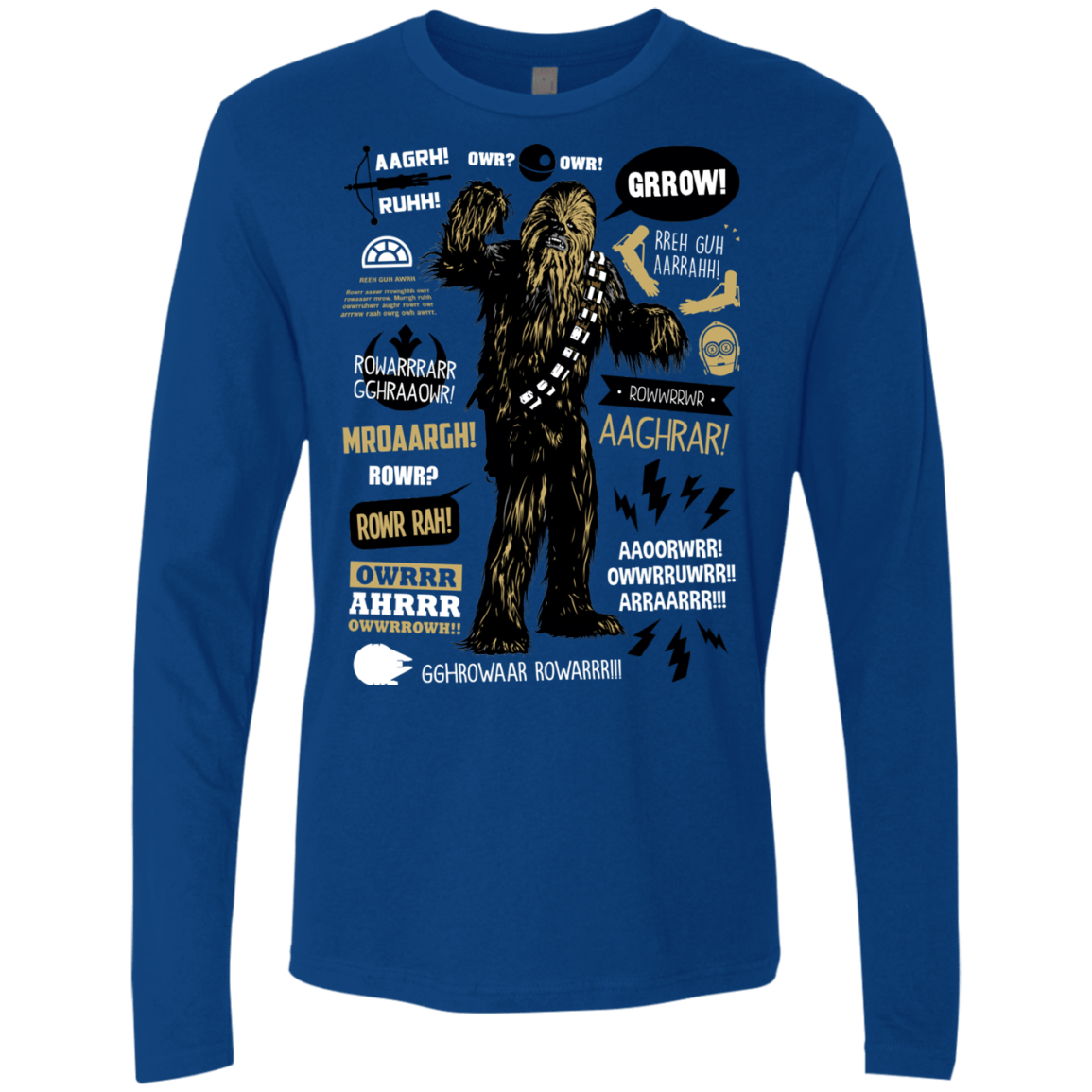 T-Shirts Royal / Small Wookie Famous Quotes Men's Premium Long Sleeve