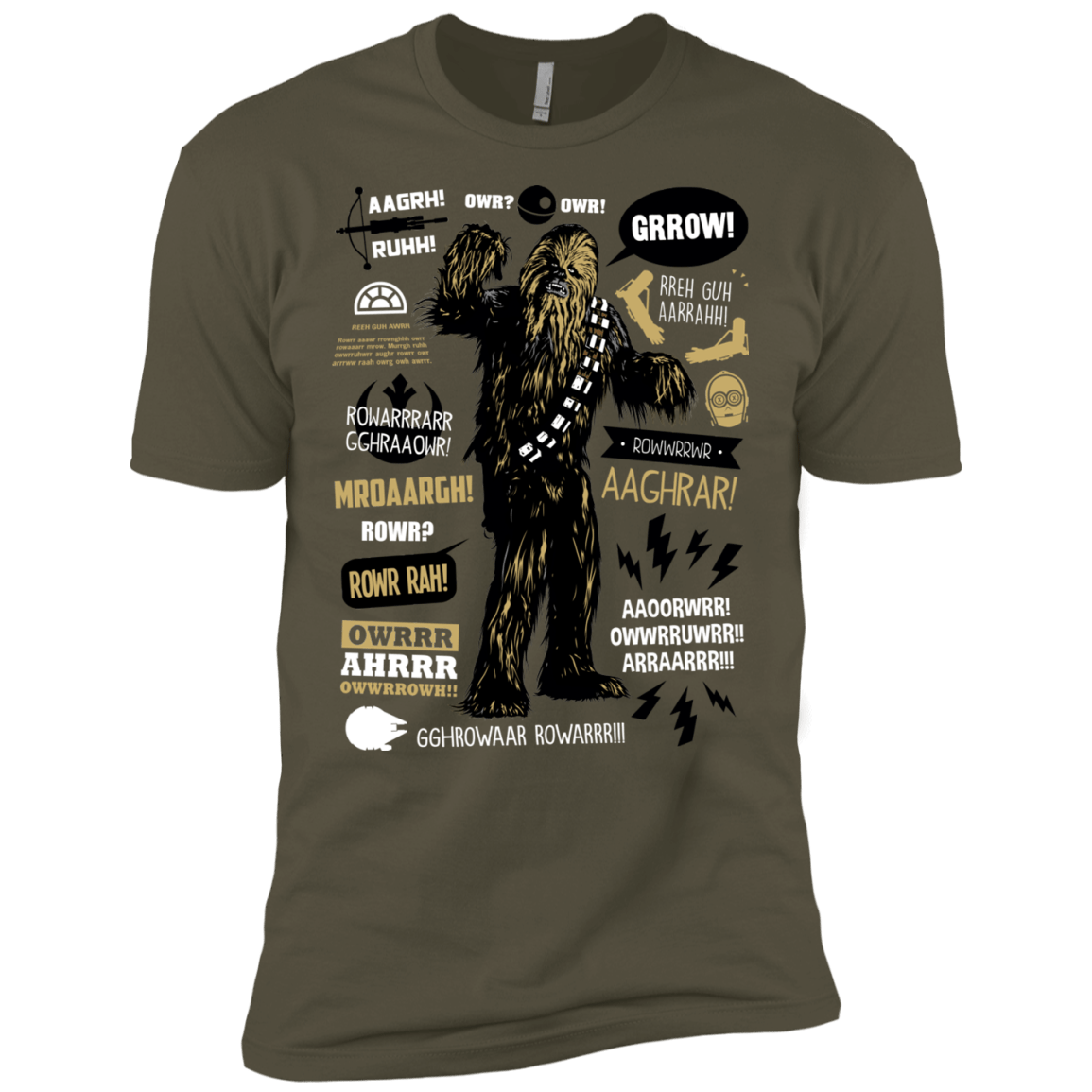T-Shirts Military Green / X-Small Wookie Famous Quotes Men's Premium T-Shirt