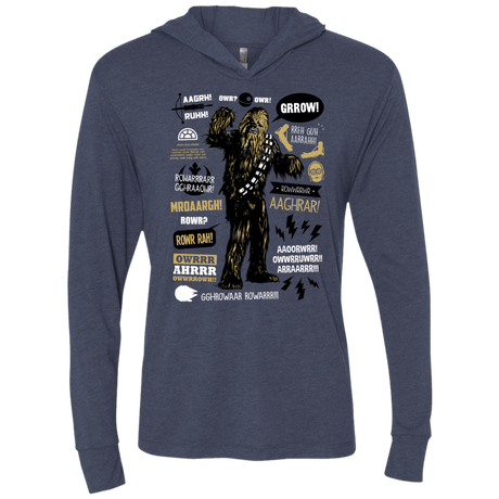 T-Shirts Vintage Navy / X-Small Wookie Famous Quotes Triblend Long Sleeve Hoodie Tee