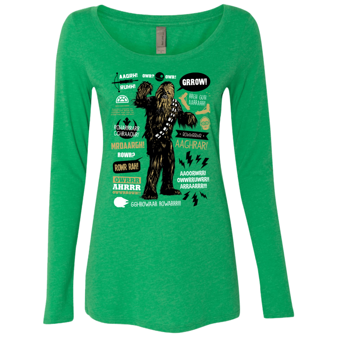 T-Shirts Envy / Small Wookie Famous Quotes Women's Triblend Long Sleeve Shirt