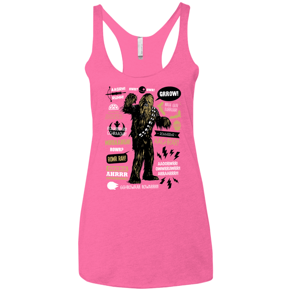 T-Shirts Vintage Pink / X-Small Wookie Famous Quotes Women's Triblend Racerback Tank