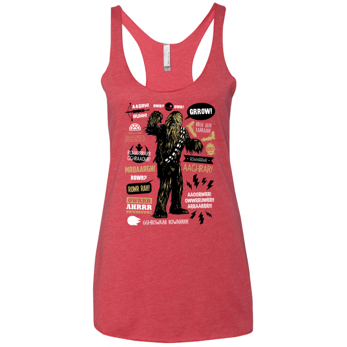 T-Shirts Vintage Red / X-Small Wookie Famous Quotes Women's Triblend Racerback Tank