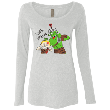 T-Shirts Heather White / Small Work Friends Women's Triblend Long Sleeve Shirt