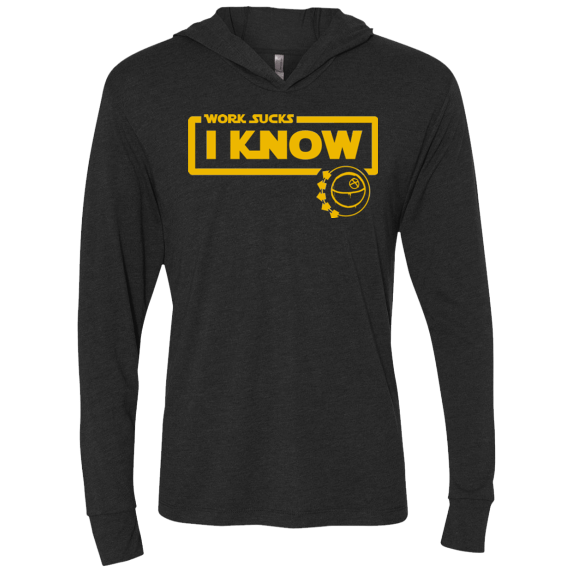 T-Shirts Vintage Black / X-Small Work Sucks Triblend Long Sleeve Hoodie Tee