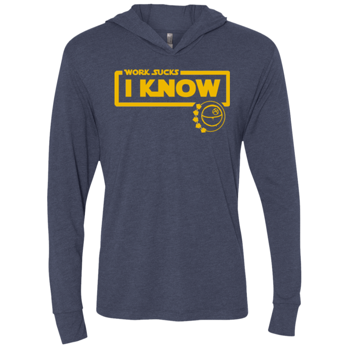 T-Shirts Vintage Navy / X-Small Work Sucks Triblend Long Sleeve Hoodie Tee