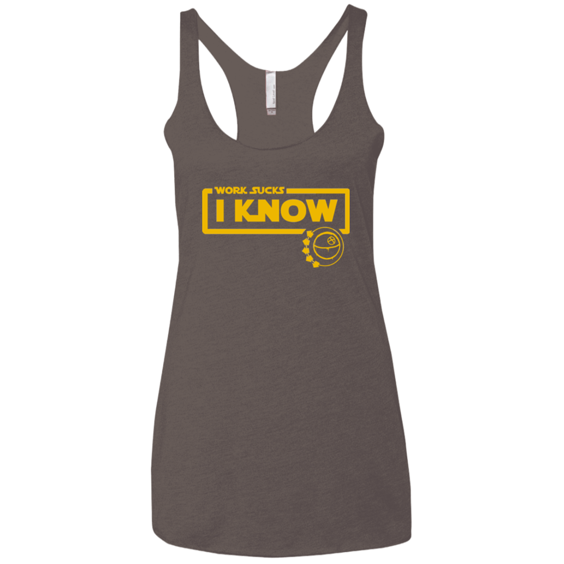 T-Shirts Macchiato / X-Small Work Sucks Women's Triblend Racerback Tank