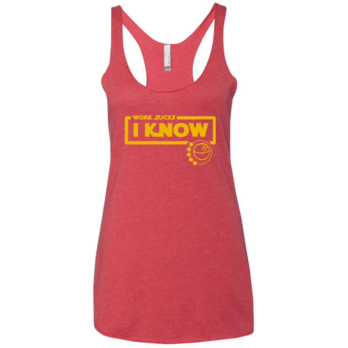 T-Shirts Vintage Red / X-Small Work Sucks Women's Triblend Racerback Tank